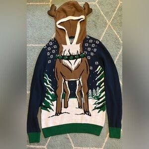 Ugly Christmas Sweater | Rudolph Antler Hood | Size M​